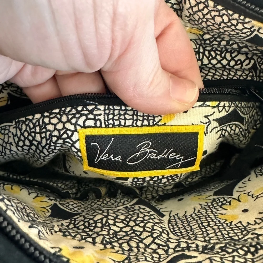 Vera Bradley Black Quilted Crossbody Convertible Shoulder Bag